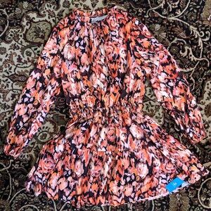 Cupshe Orange and Black Long Sleeve Dress